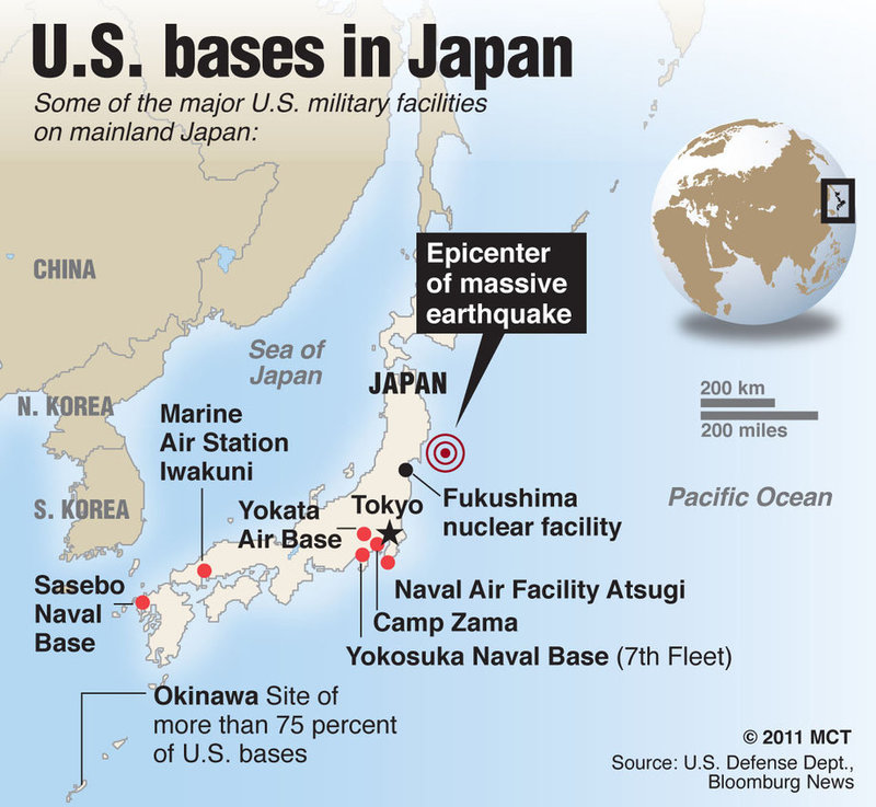 La Nouvelle G Opolitique Du Japon Classe Internationale   05 Bases In Japan 2011 